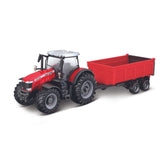 18-31662 Bburago - Trattore Massey Ferguson 8740S con rimorchio ribaltabile
